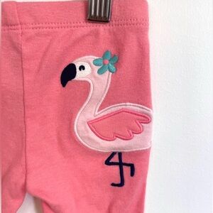 10/$25💥Flamingo Bum Leggings / Baby Girl Tights, Coral Pink, Scalloped Trim